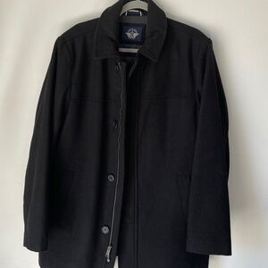 Dockers Men's Black Lightweight lined Jacket Size Large Button Zipper Closure